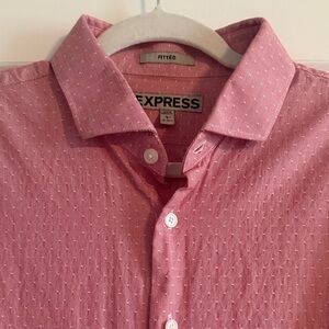 Express Men's Casual Button-Down Shirt in Pink